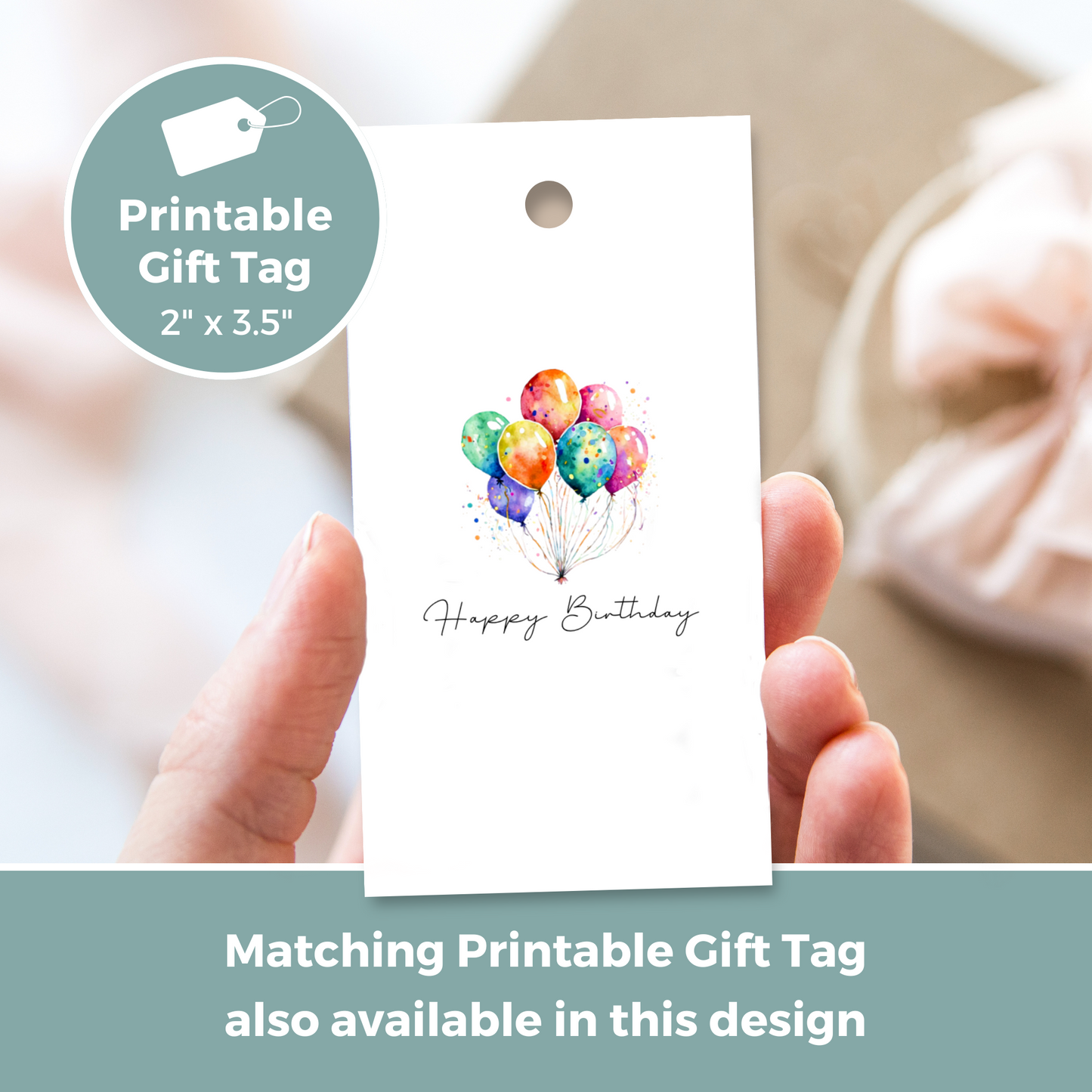 Printable Birthday Card - Balloons