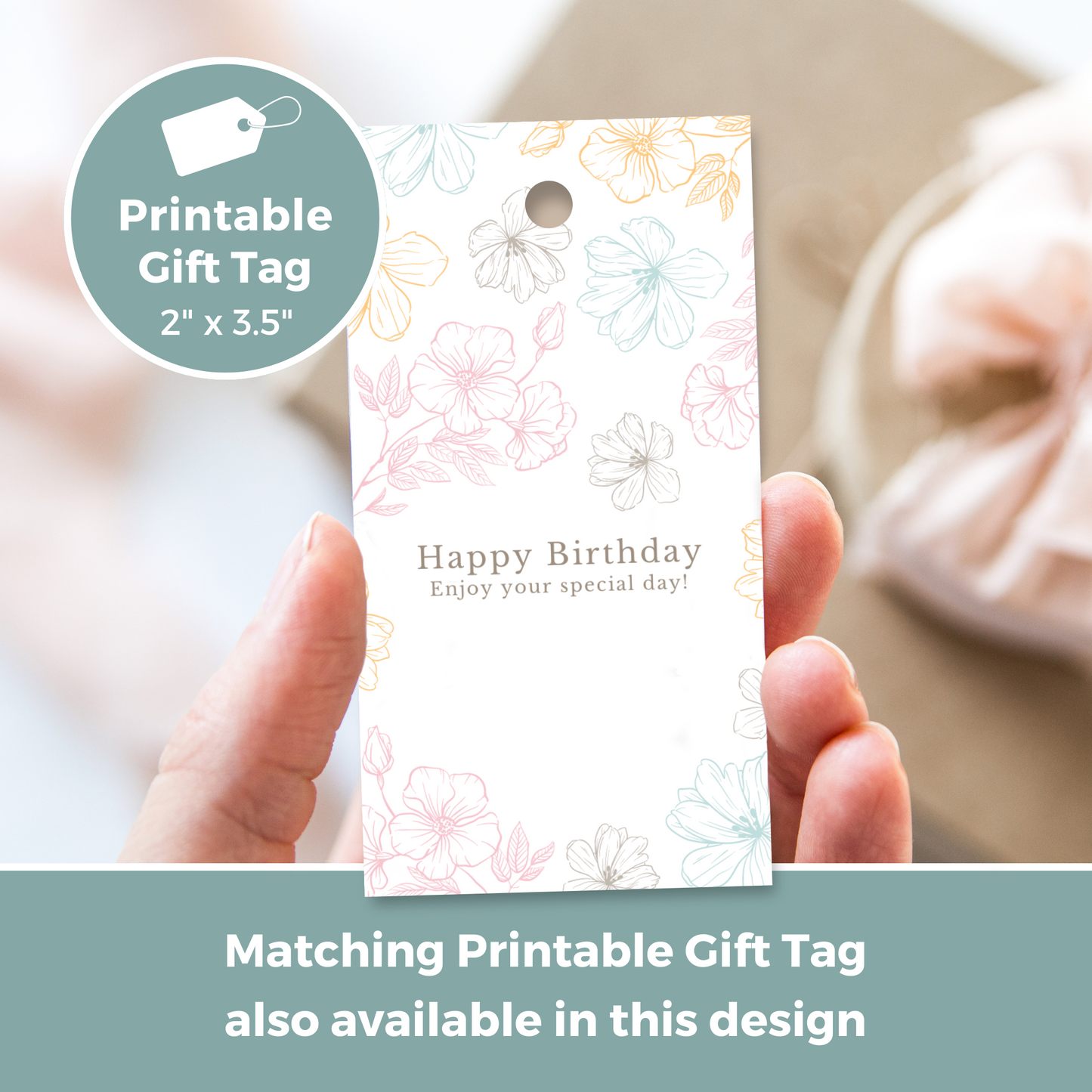 Printable Birthday Card - Flowers