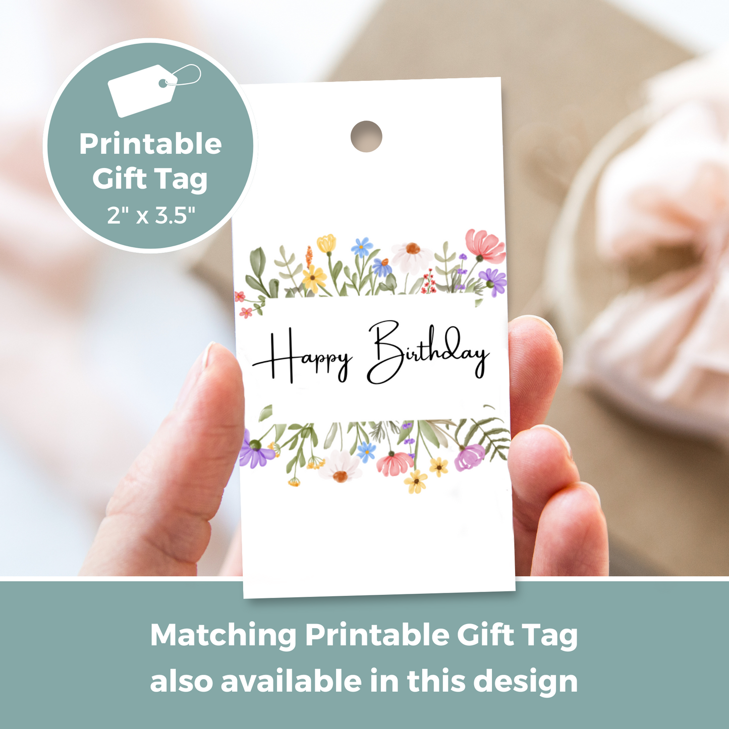 Printable Birthday Card - Flowers