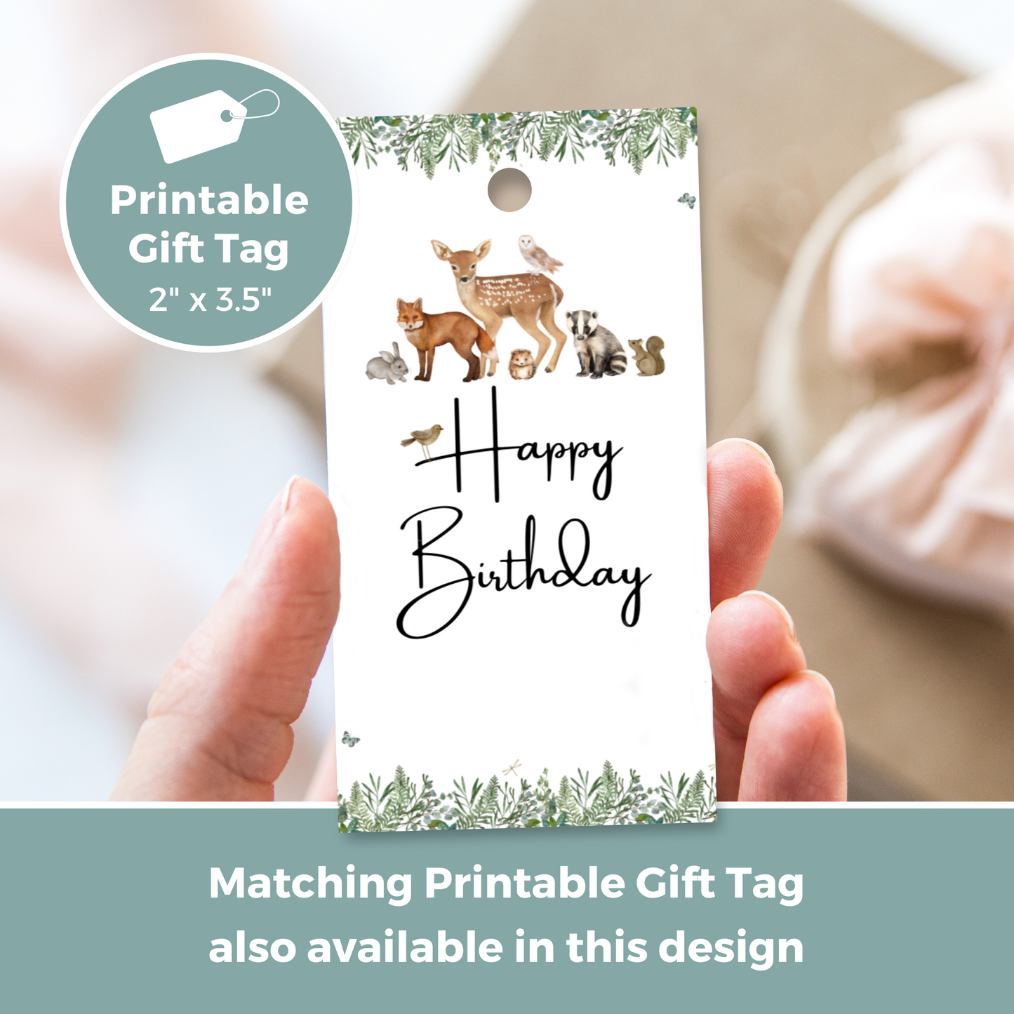 Printable Birthday Card - Woodland Animals