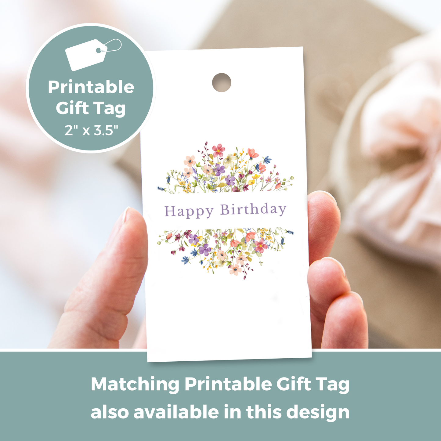 Printable Birthday Card - Wild Flowers