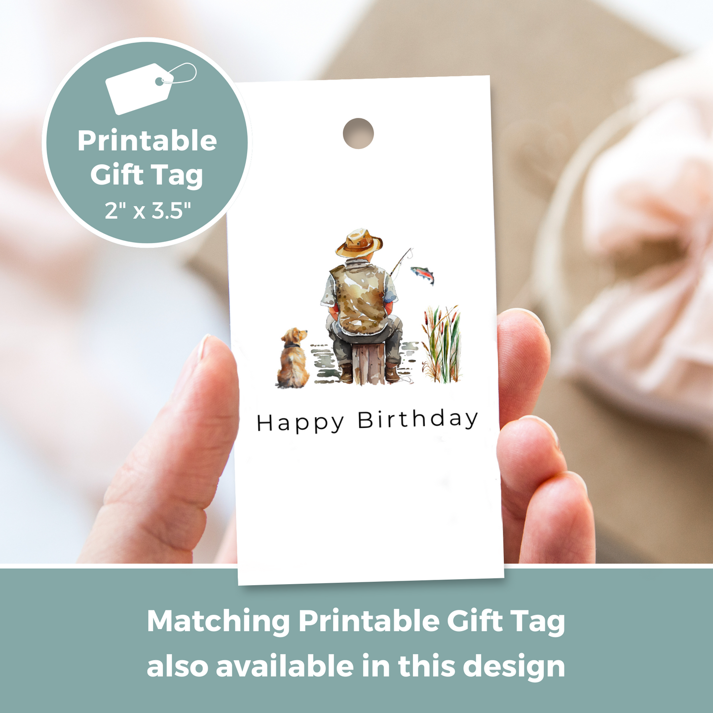 Printable Birthday Card - Fishing