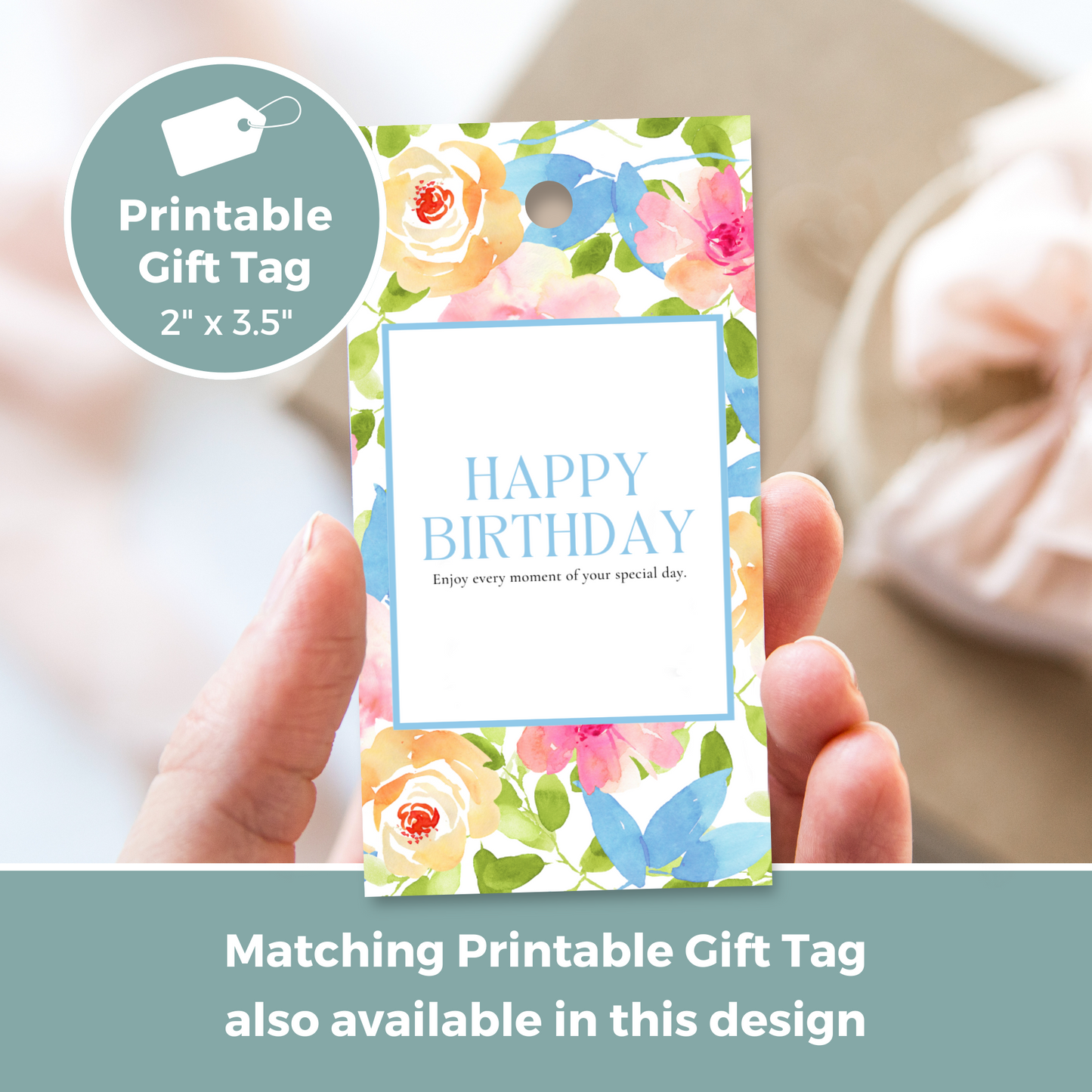 Printable Birthday Card - Floral