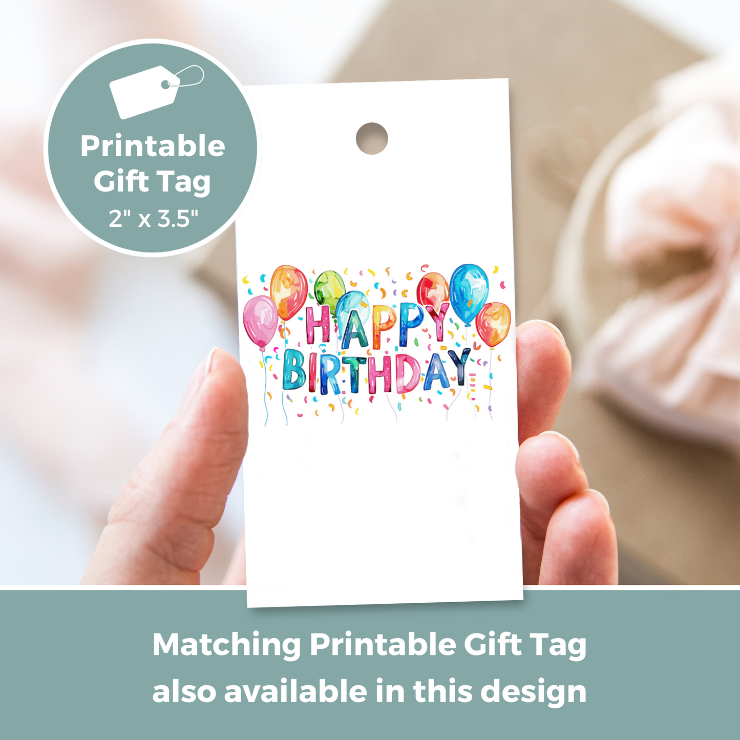 Printable Birthday Card - Vibrant Balloons