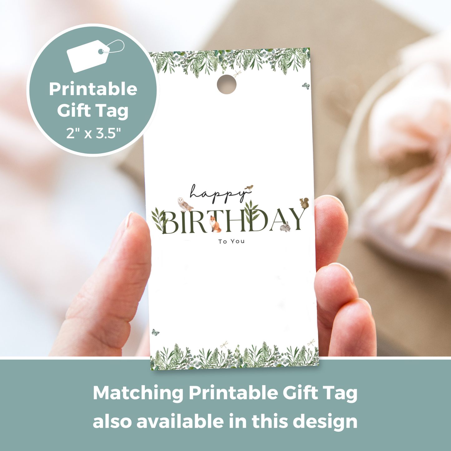 Printable Birthday Card - Woodland Animals