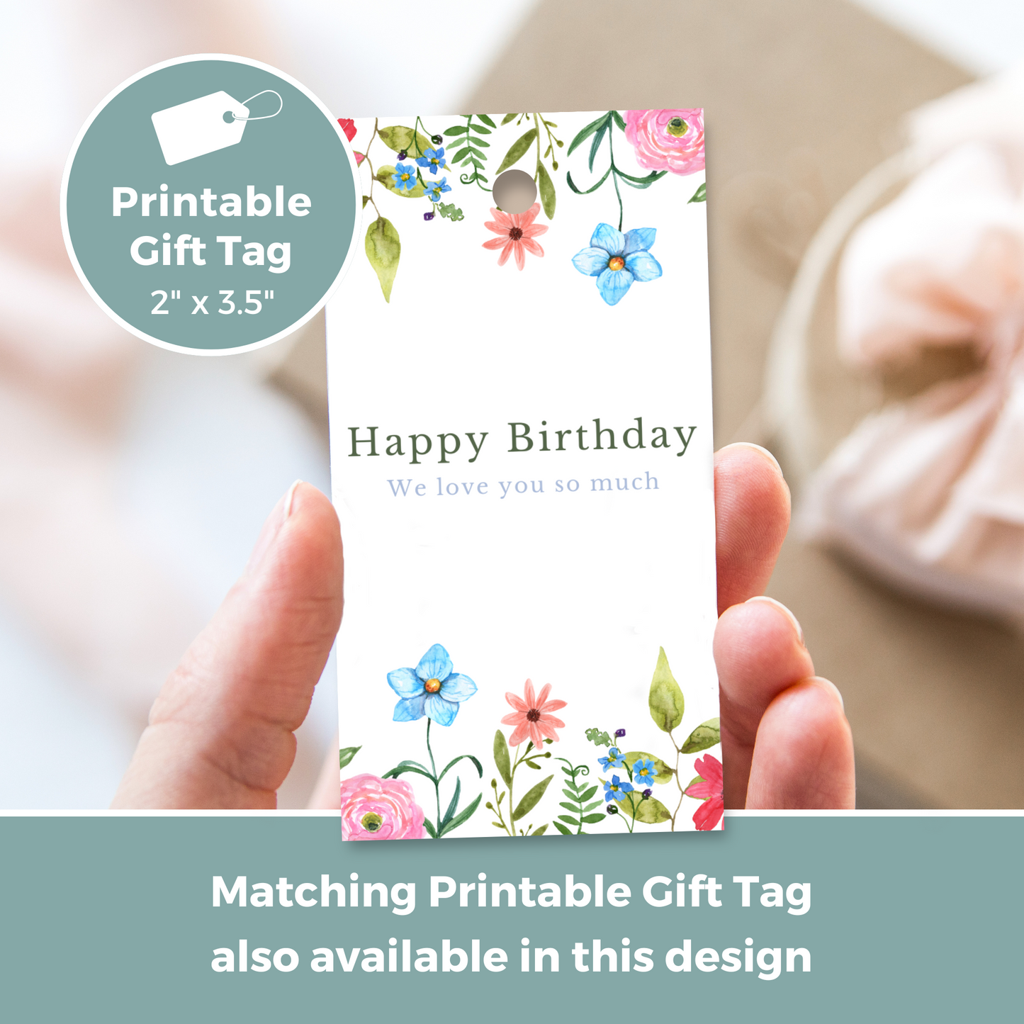 Printable Birthday Card - Pretty Flowers