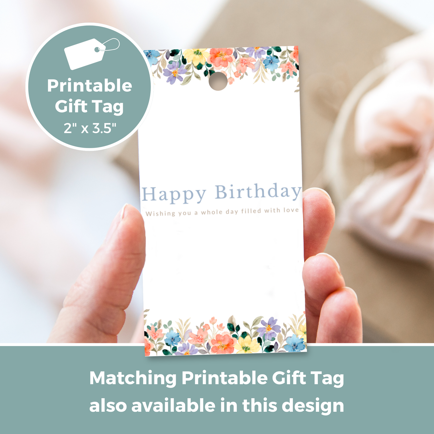 Printable Birthday Card - Flowers