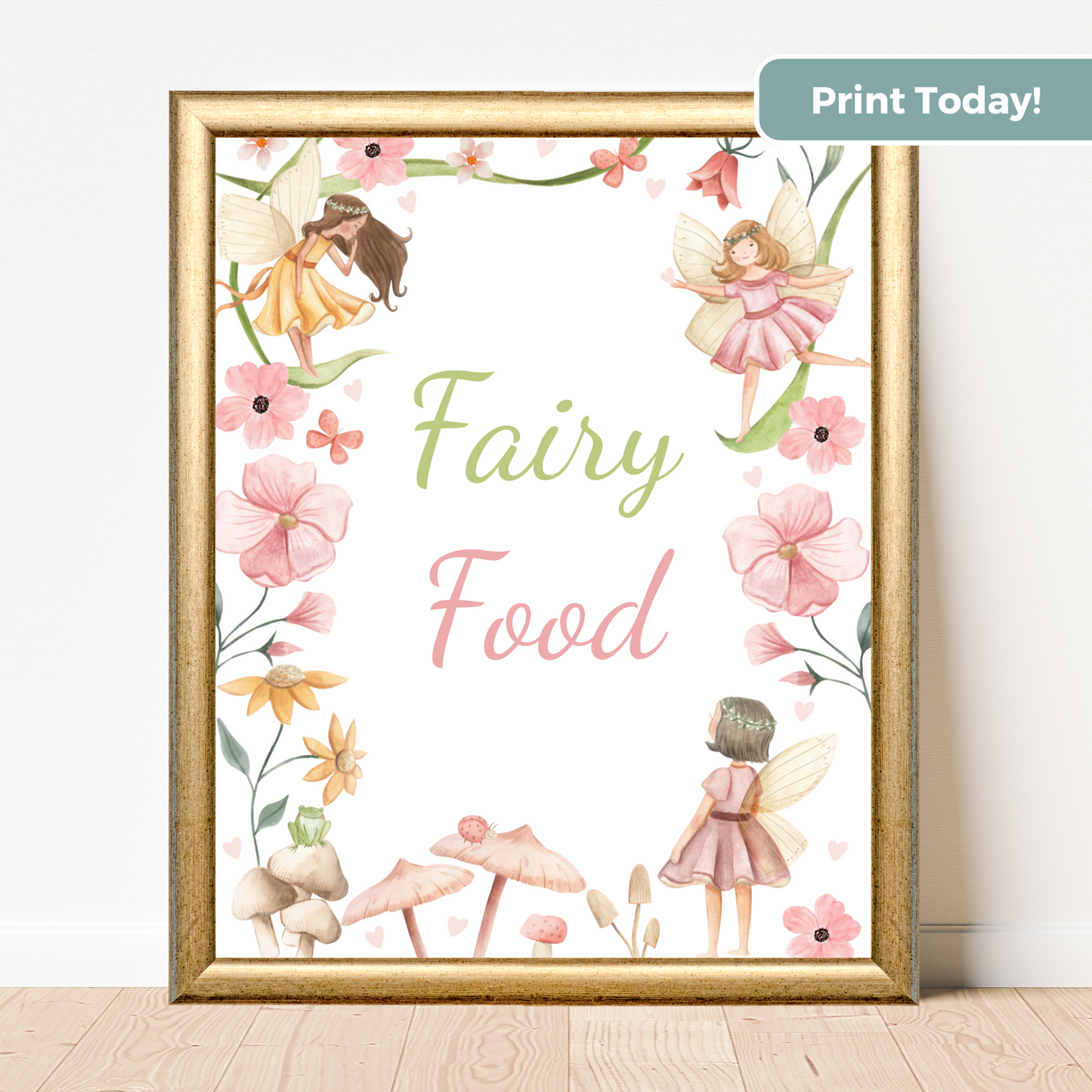 Printable Birthday Food Sign - Fairy