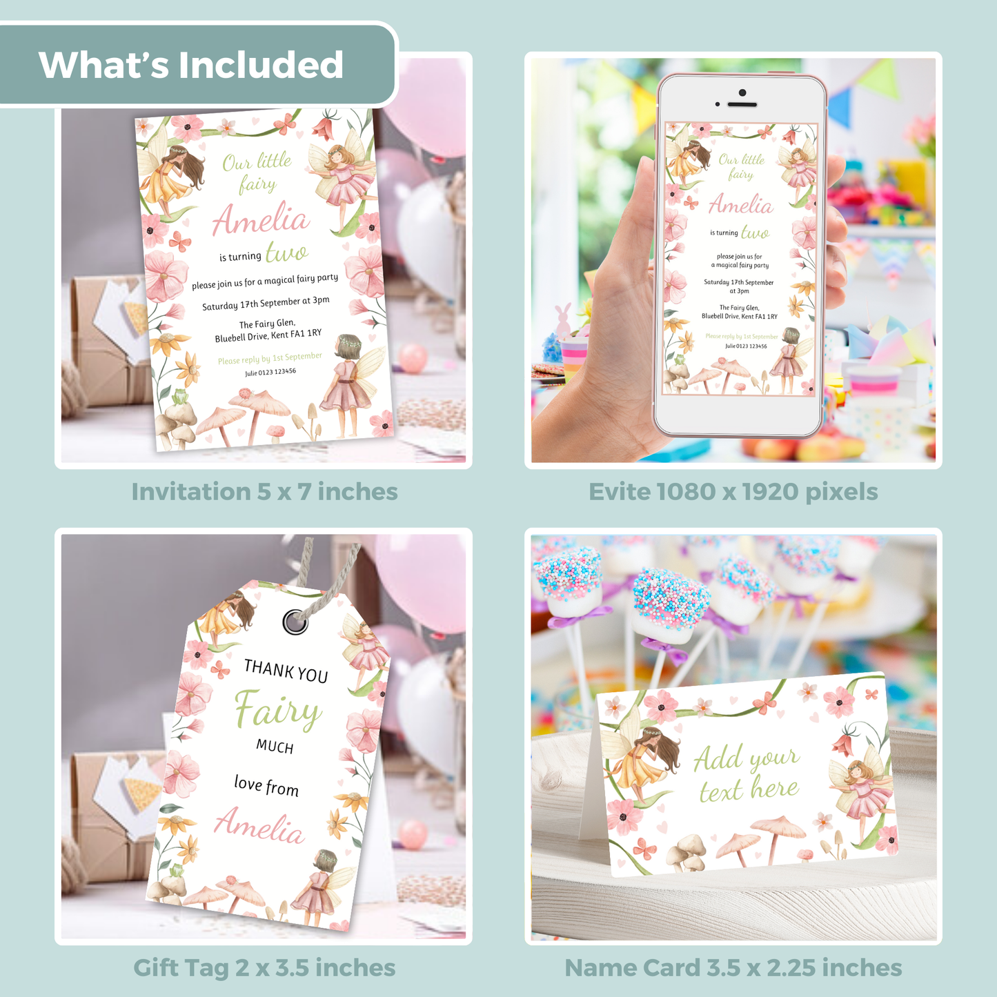 Editable Birthday Bundle - Fairy