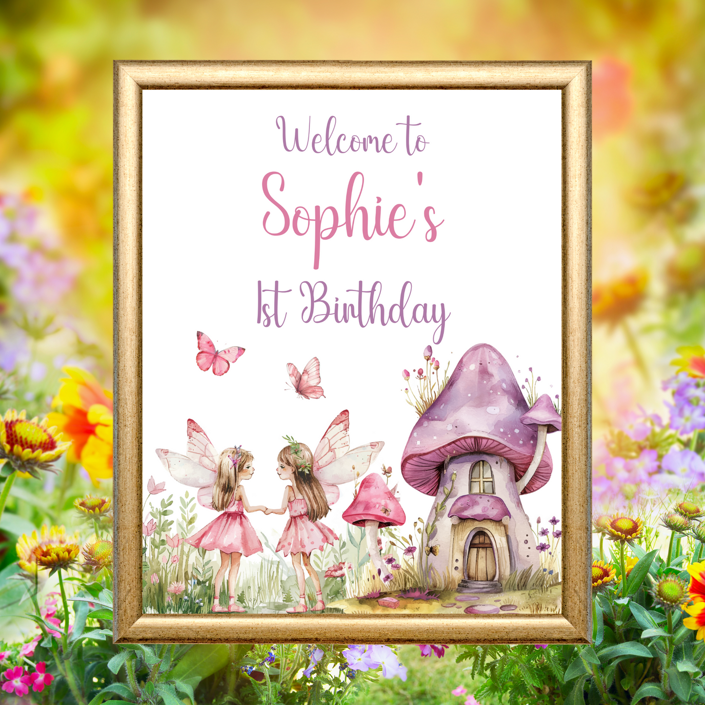 Editable Birthday Welcome Sign - Fairy First