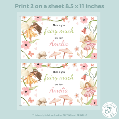 Editable Birthday Gable Box Label - Fairy