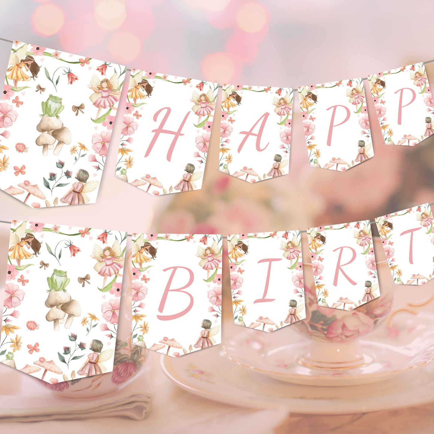 Editable Birthday Banner - Fairy