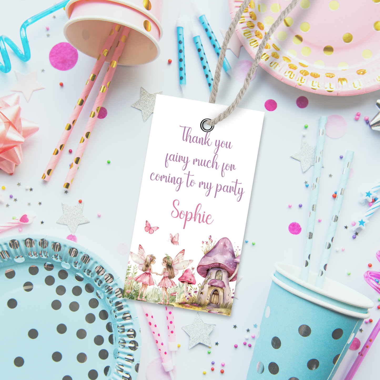 Editable Birthday Thank You Tag - Fairy First