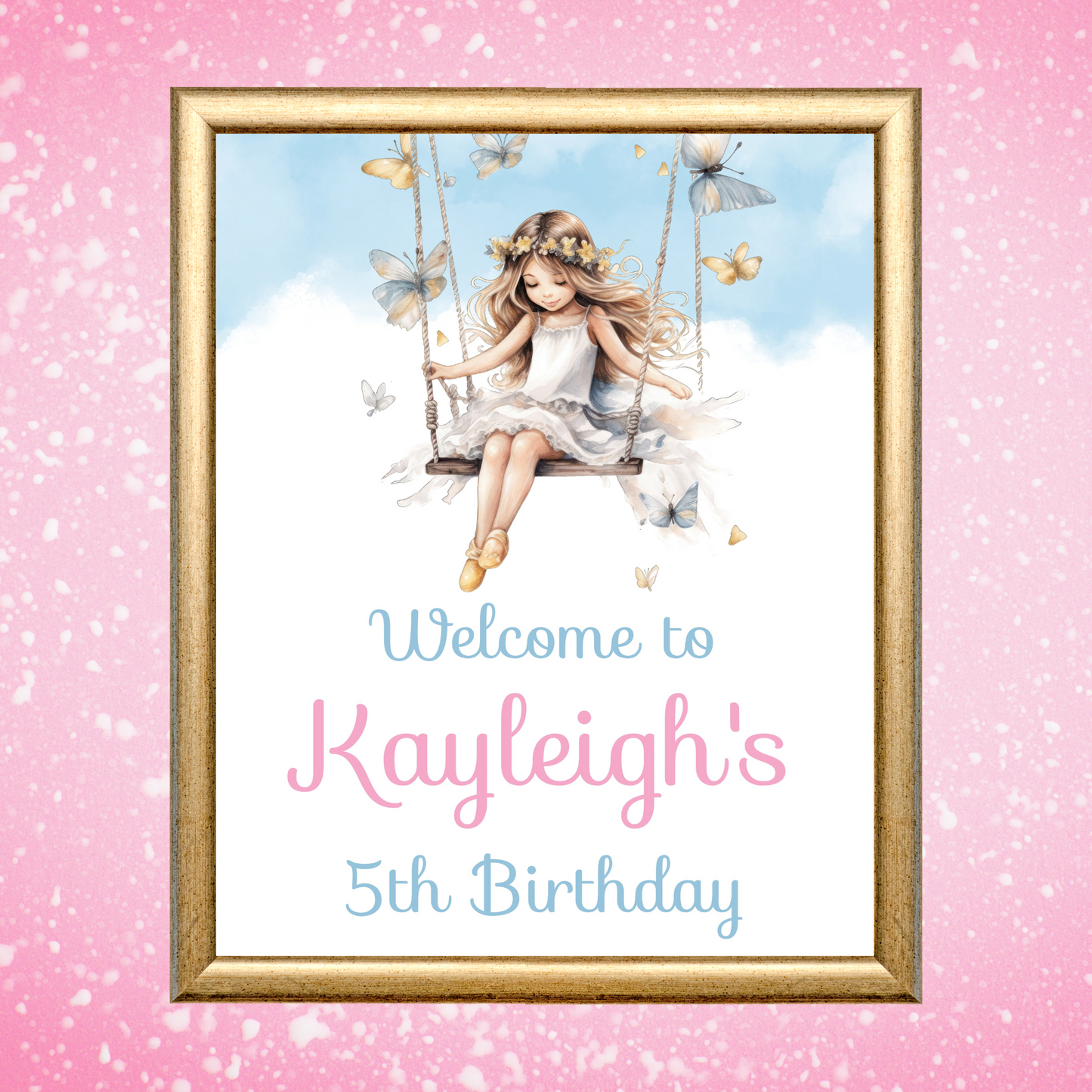 Editable Birthday Welcome Sign - Fairy Princess