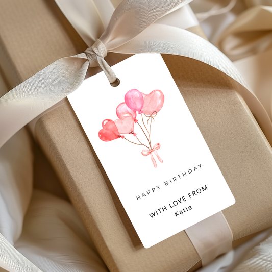 Editable Birthday Gift Tag - Balloons