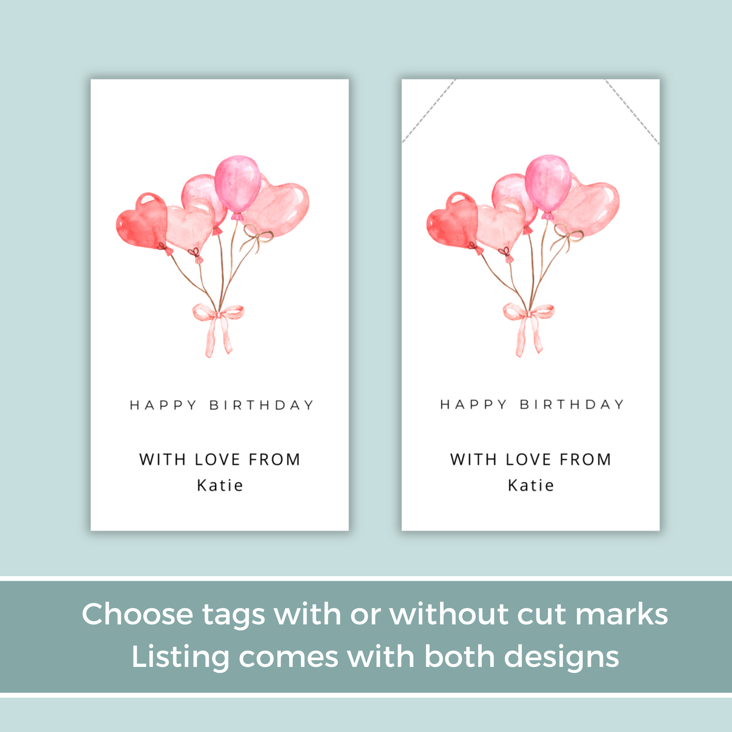 Editable Birthday Gift Tag - Balloons