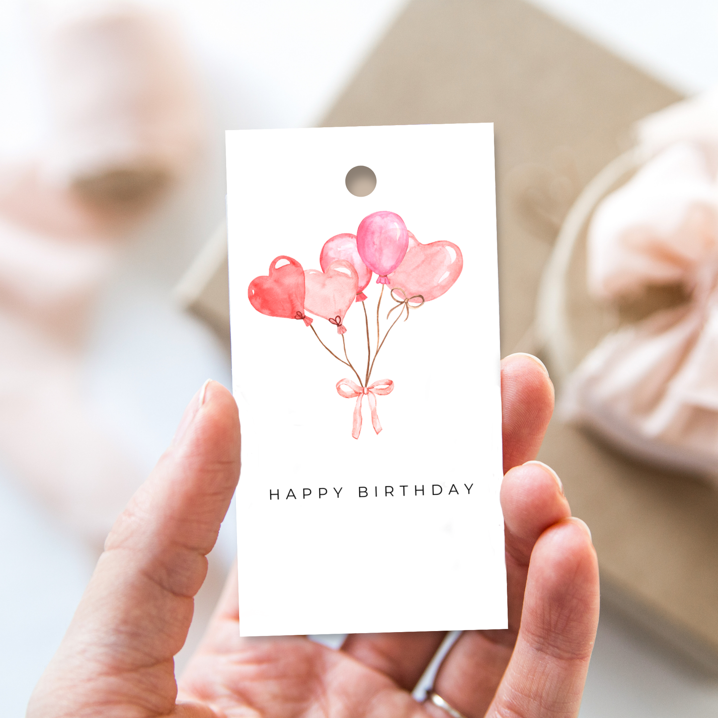 Printable Birthday Gift Tag - Balloons