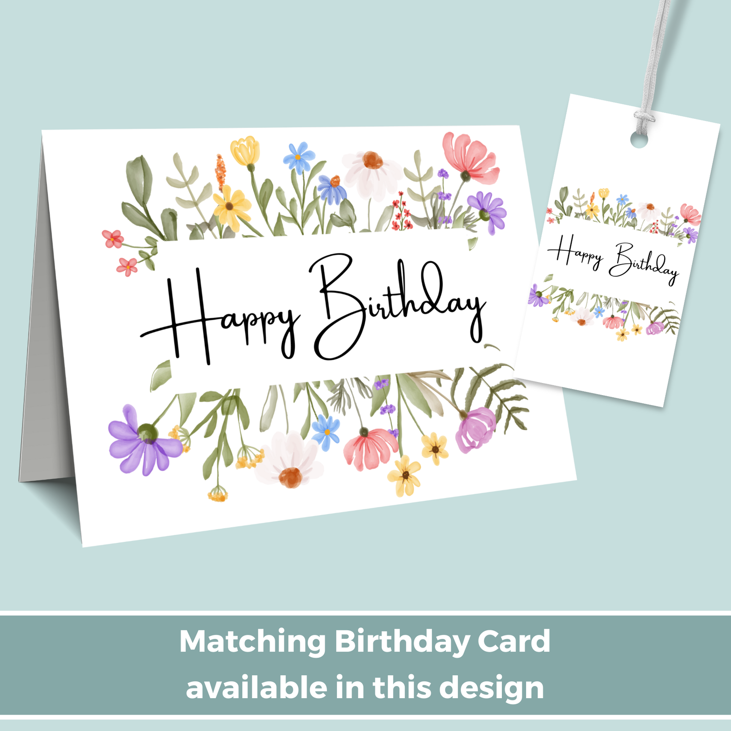 Printable Birthday Gift Tag - Flowers