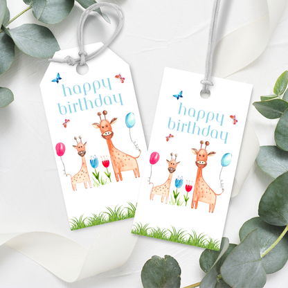 Printable Birthday Gift Tag - Giraffe