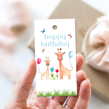 Printable Birthday Gift Tag - Giraffe
