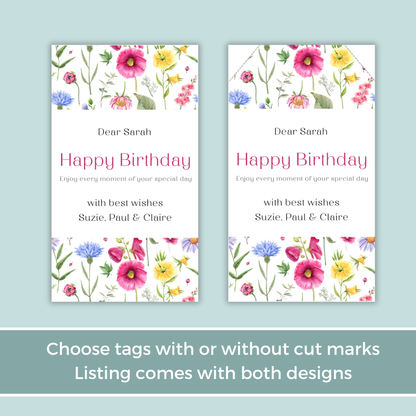 Editable Birthday Gift Tag - Floral