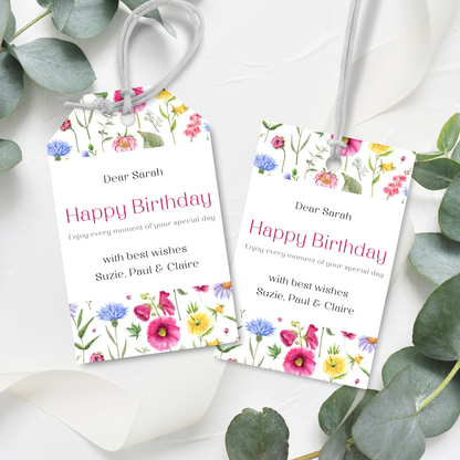 Editable Birthday Gift Tag - Floral