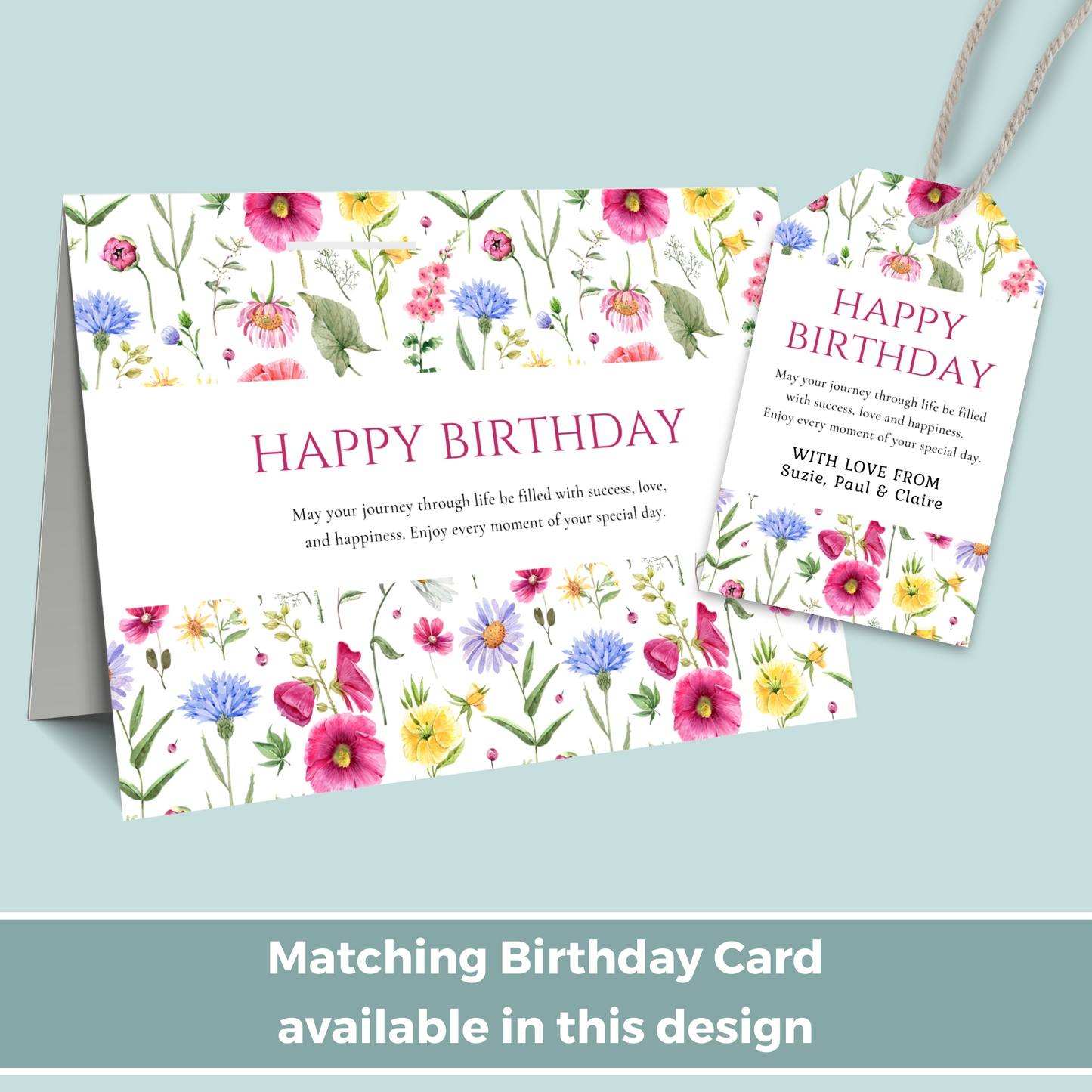 Editable Birthday Gift Tag - Floral