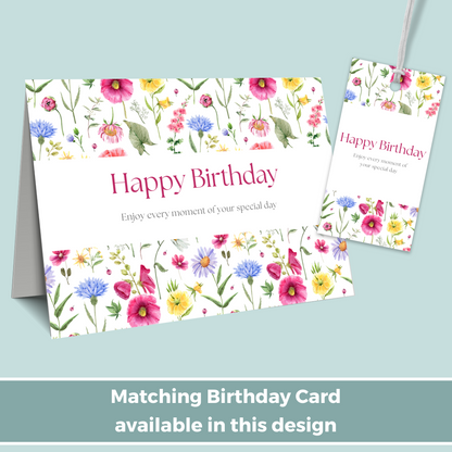 Printable Birthday Gift Tag - Pink Flowers