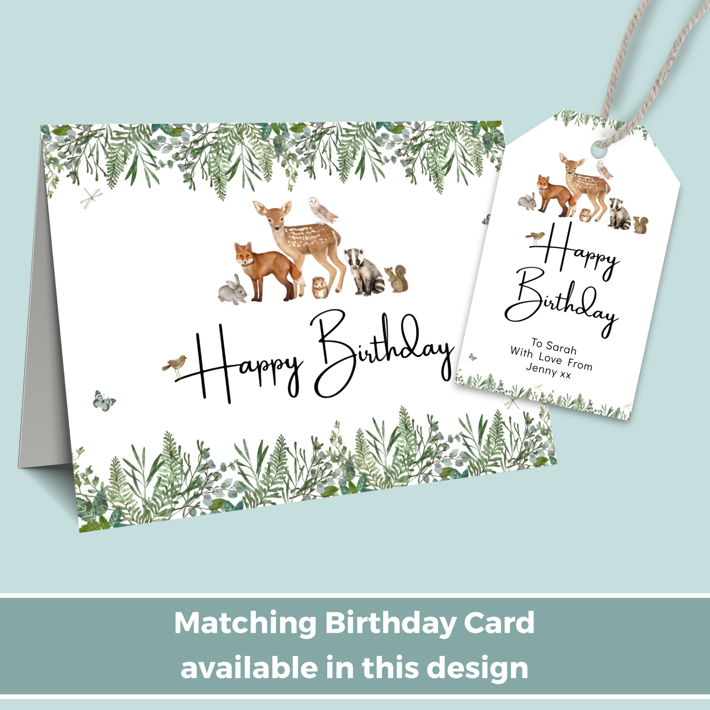 Editable Birthday Gift Tag - Woodland Animal