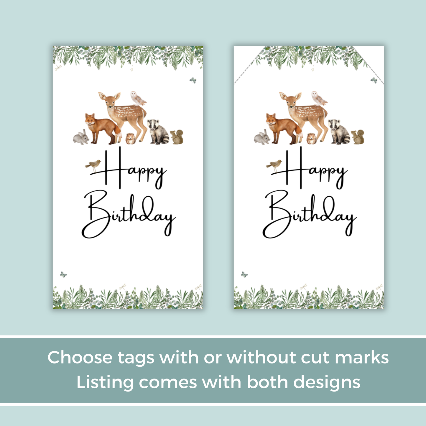 Printable Birthday Gift Tag - Woodland Animal