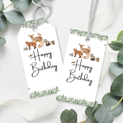 Printable Birthday Gift Tag - Woodland Animal