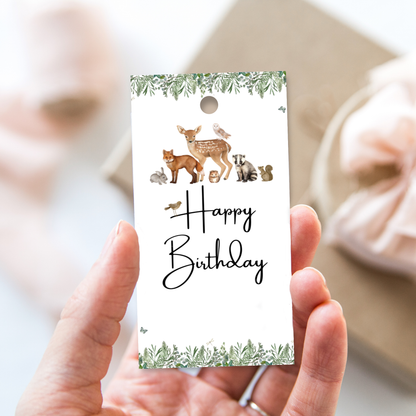 Printable Birthday Gift Tag - Woodland Animal