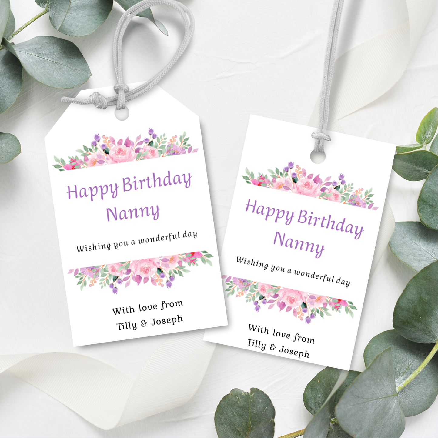 Editable Birthday Gift Tag - Nanny