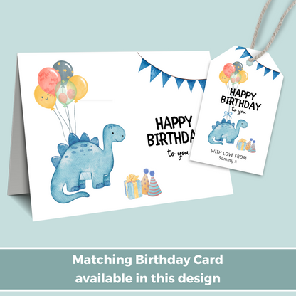 Editable Birthday Gift Tag - Dinosaur