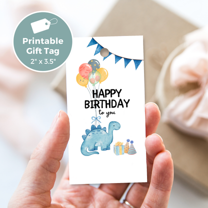 Printable Birthday Gift Tag - Dinosaur