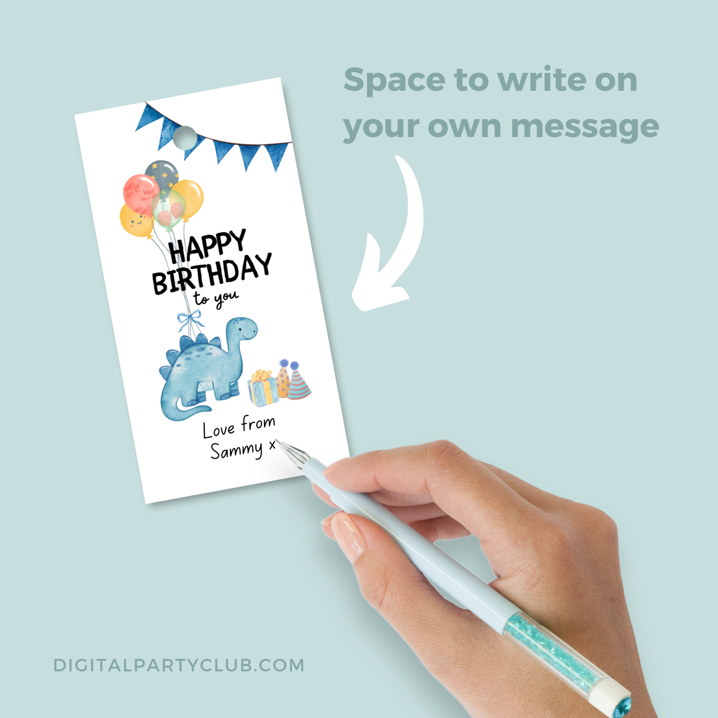 Printable Birthday Gift Tag - Dinosaur