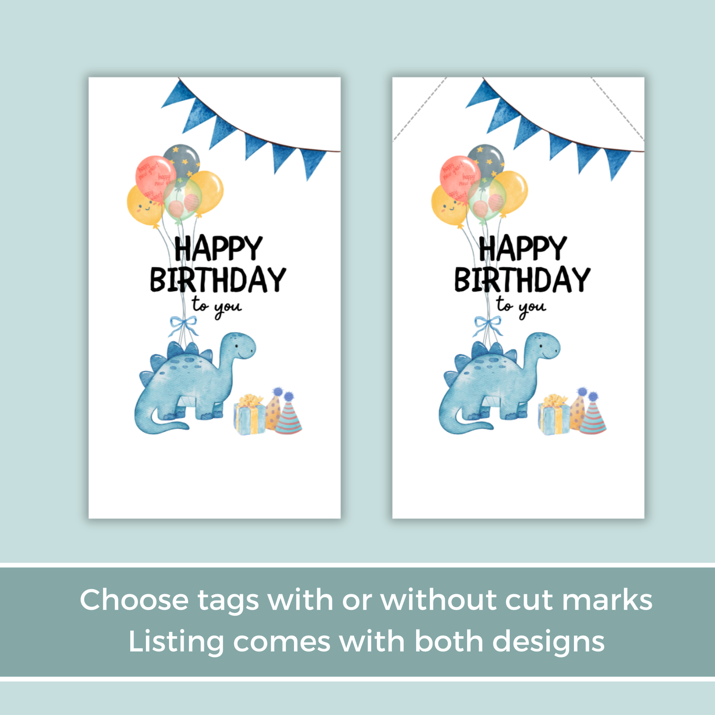 Printable Birthday Gift Tag - Dinosaur