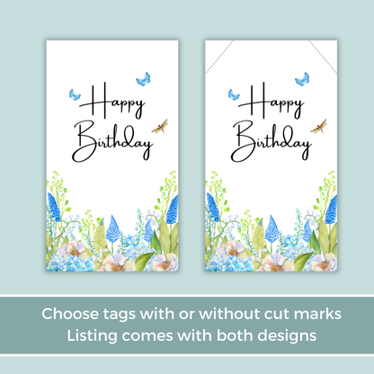 Printable Birthday Gift Tag - Spring Flowers