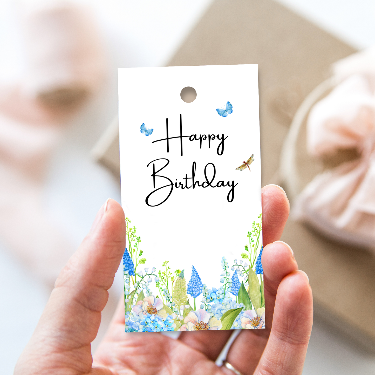 Printable Birthday Gift Tag - Spring Flowers