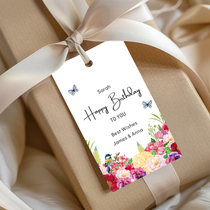 Editable Birthday Gift Tag - Floral