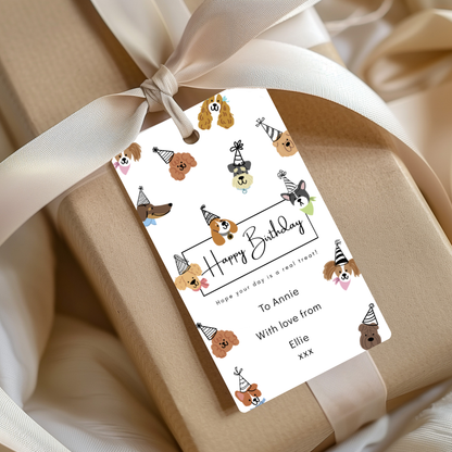 Editable Birthday Gift Tag - Dog