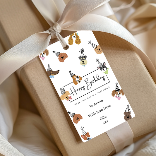 Editable Birthday Gift Tag - Dog