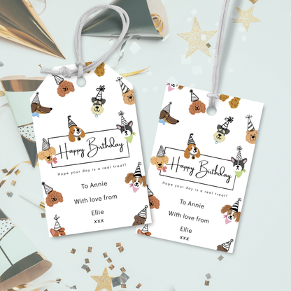 Editable Birthday Gift Tag - Dog