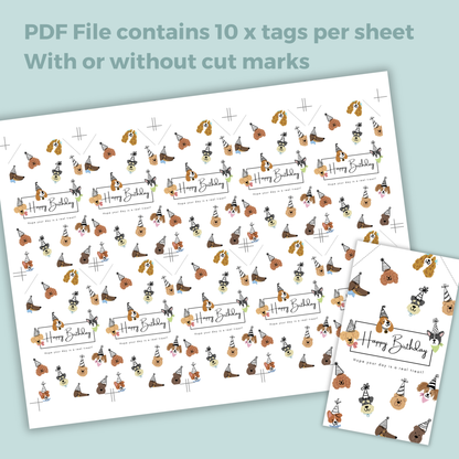 Printable Birthday Gift Tag - Cute Dogs