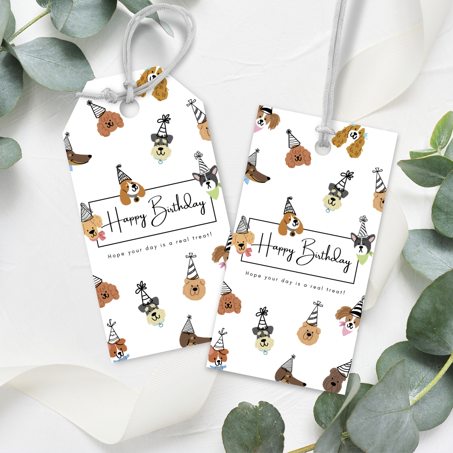 Printable Birthday Gift Tag - Cute Dogs