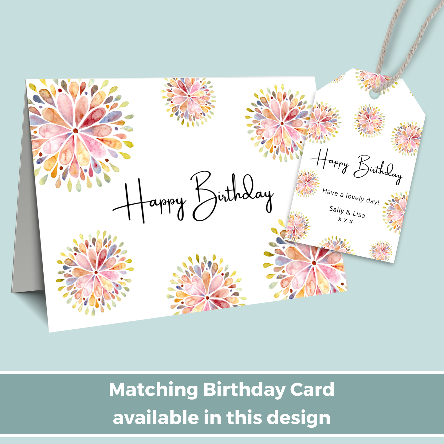 Editable Birthday Gift Tag - Pink Floral