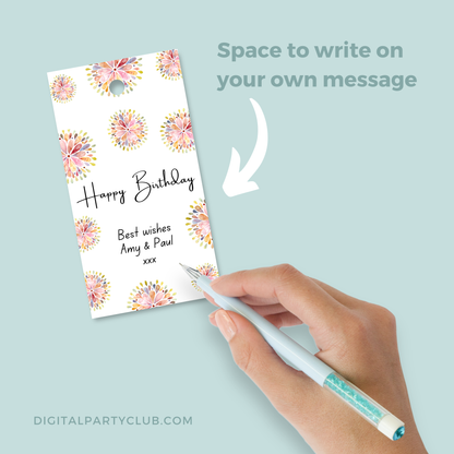 Printable Birthday Gift Tag - Flowers