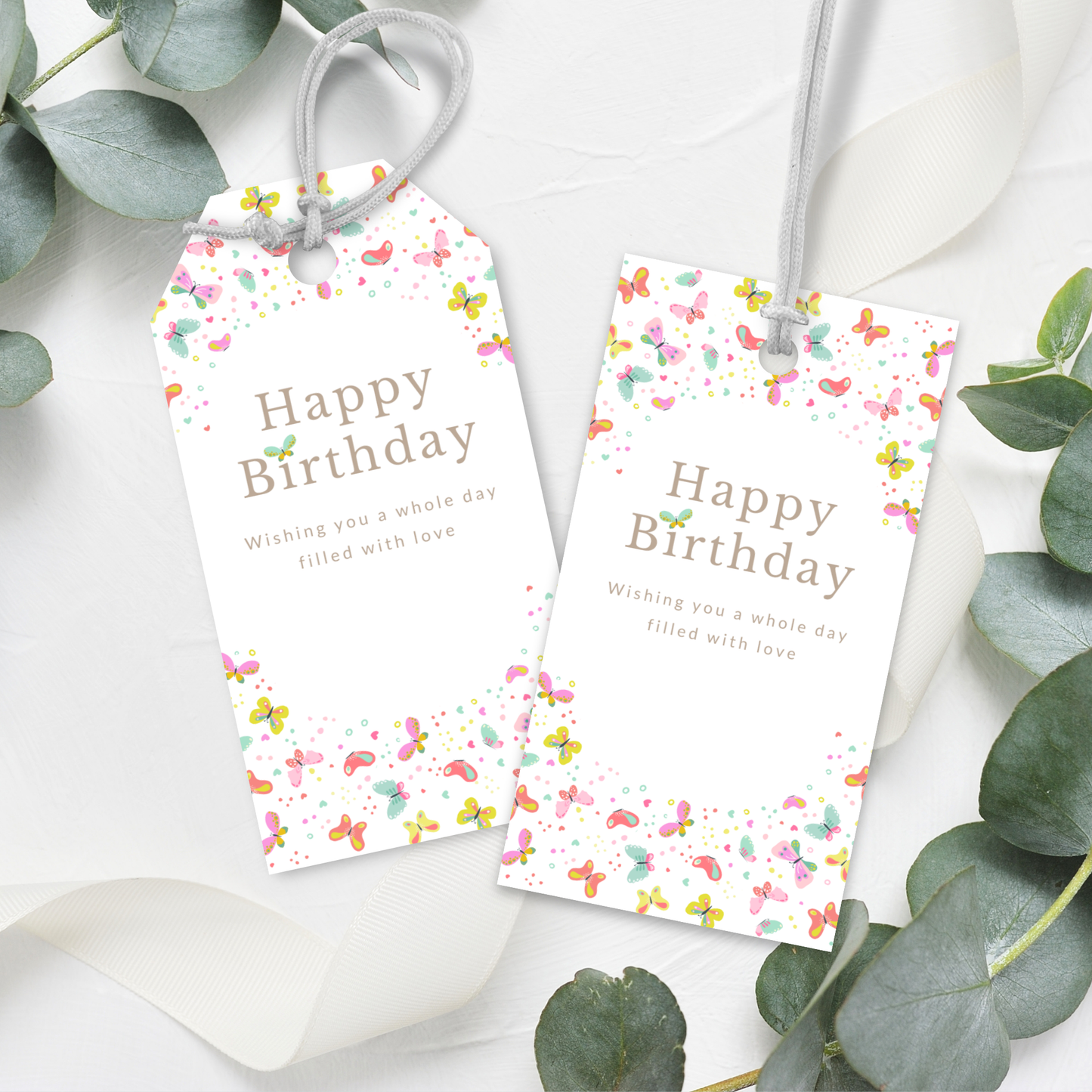 Printable Birthday Gift Tag - Butterflies