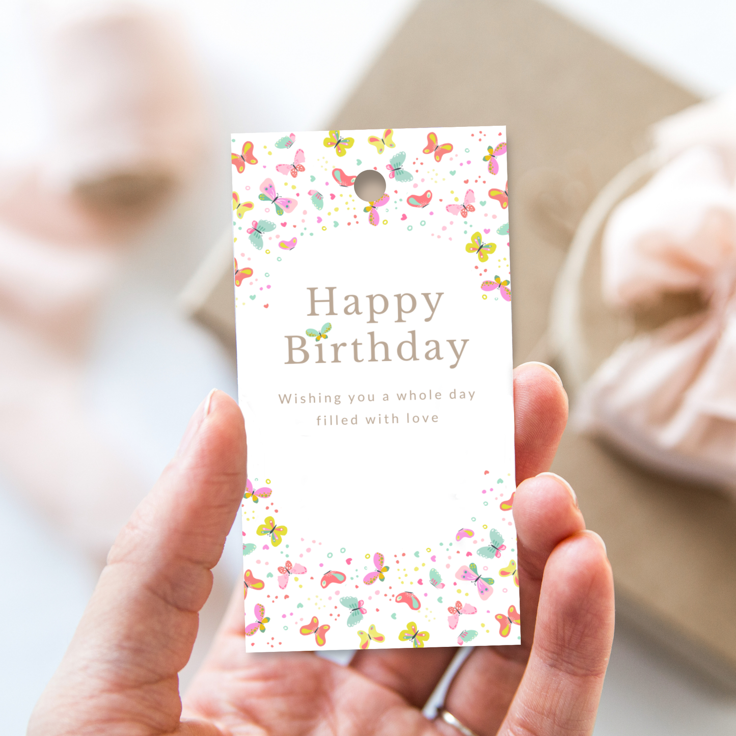 Printable Birthday Gift Tag - Butterflies