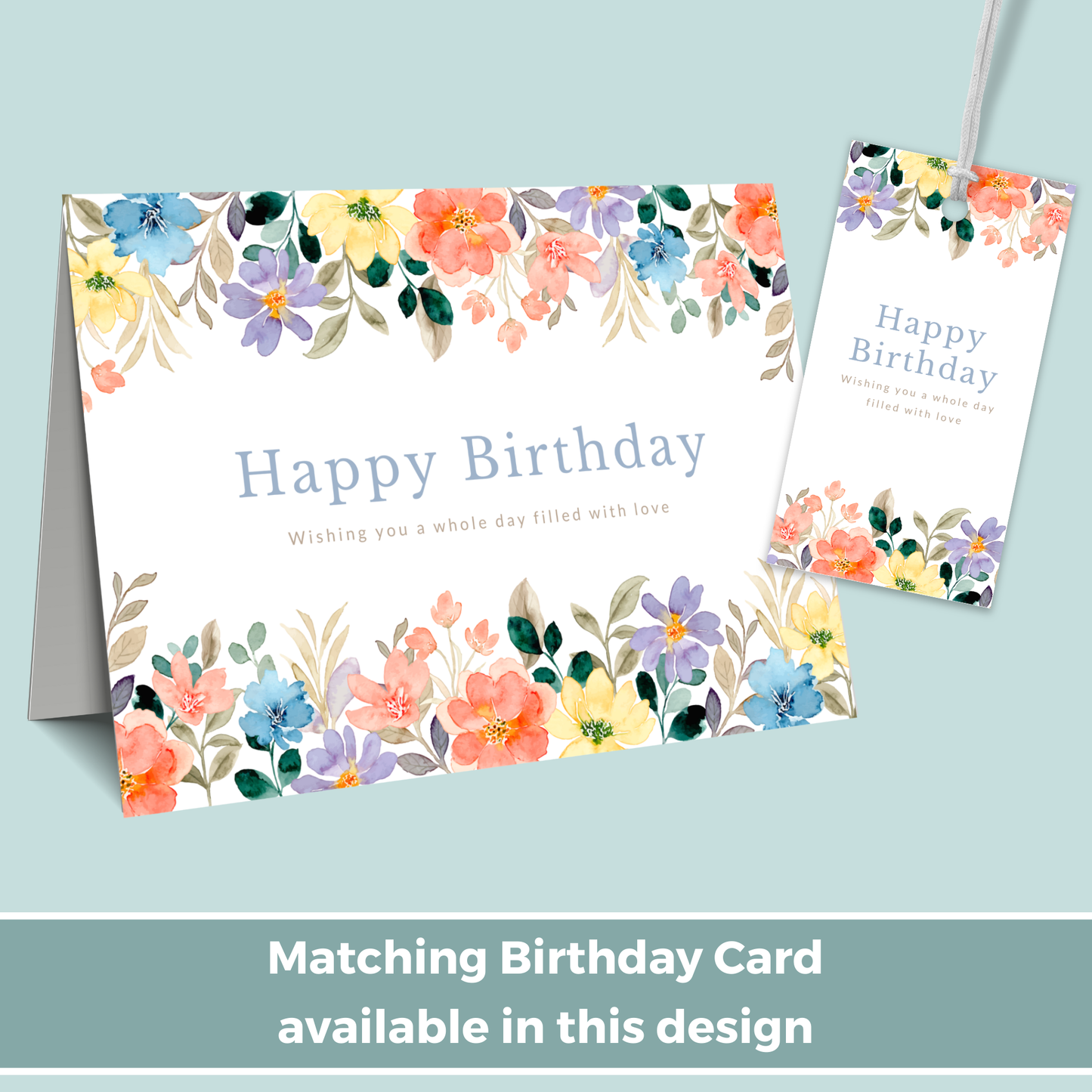 Printable Birthday Gift Tag - Flowers